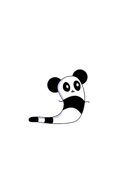 Pandaworm animation doodle illustration