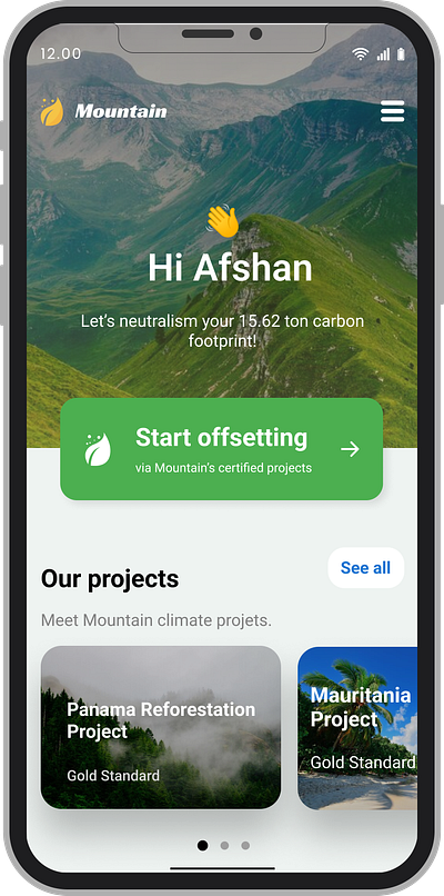 Mountain website concept ui design. ui