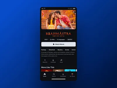 "Add to watchlist" animation for Disney+ Hotstar after effects animation bollywood delightful design disney disney hotstar feedback animation micro animation motion motion graphics movie ott poster save saved series ui ui design watchlist