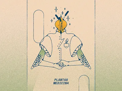 Plantas Medicina ancestral character consciousness cosmos design dmt doctor grain human illustration medicine mother earth nature plants retro soul texture tulip tulipan