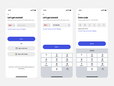 Authentication Screen for a Car Hailing Service design ui ux