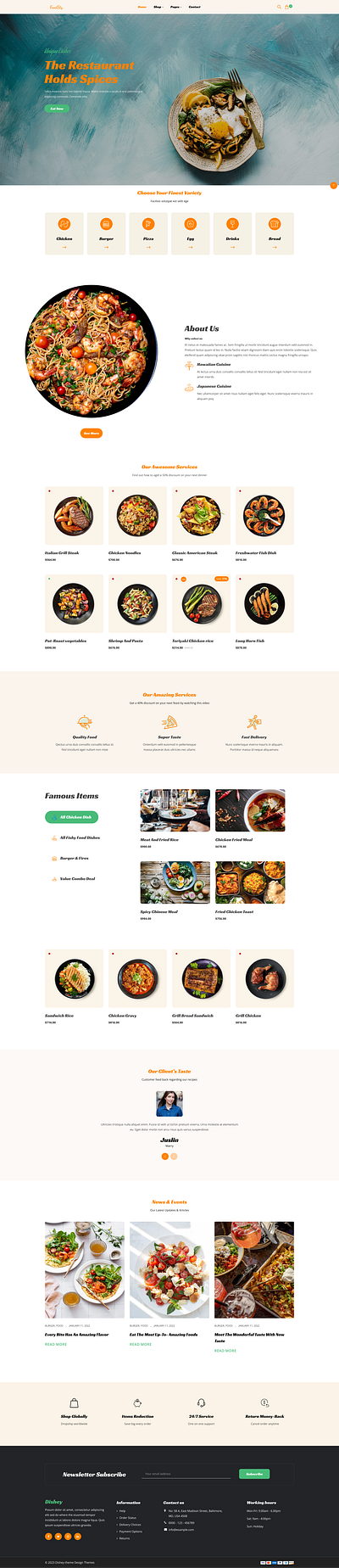 Restaurant Website figma graphic design landing page design ui website design