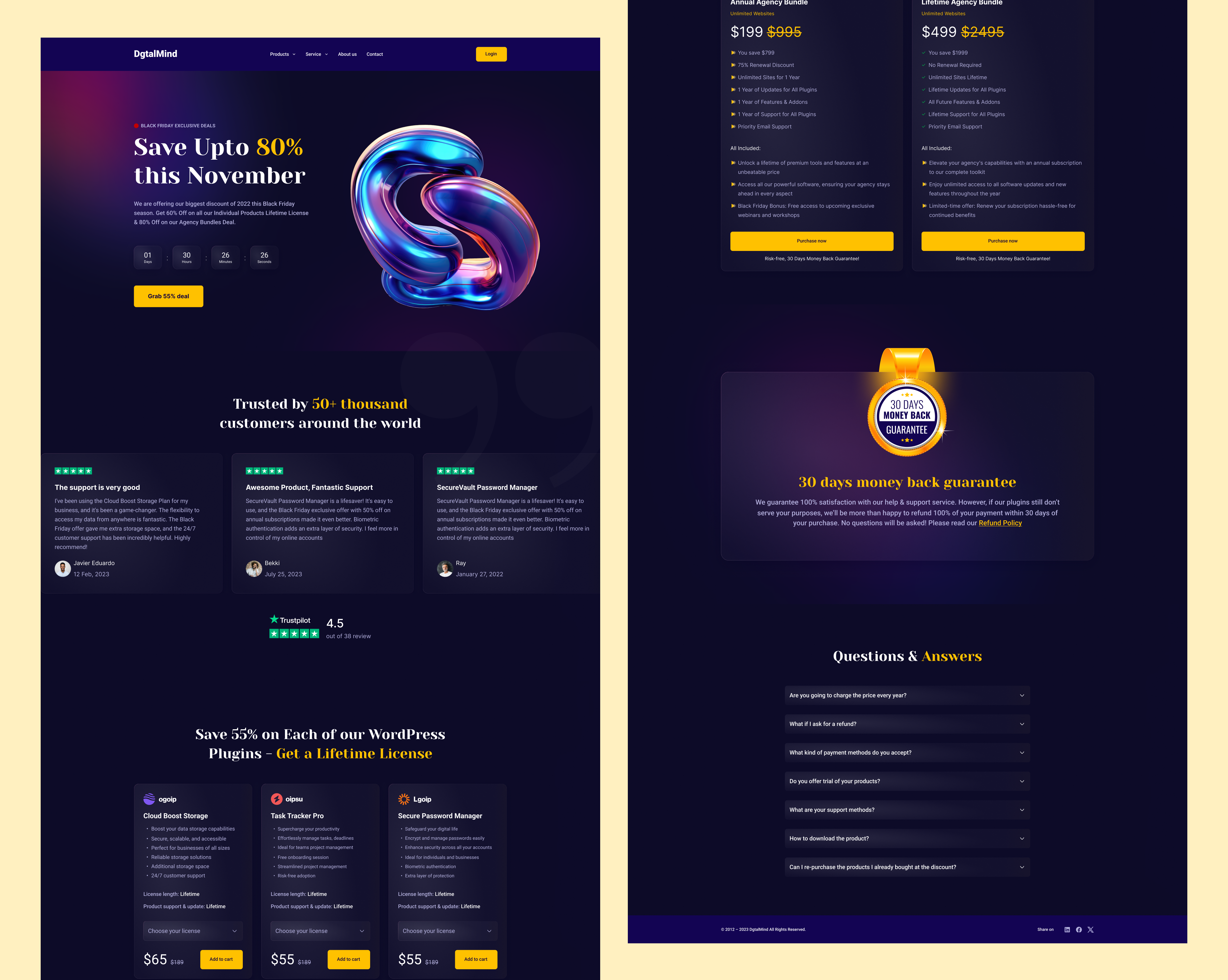 Black Friday - Landing page for a SaaS company b2b branding gradient color gradient landing page graphic design header hero section landing page landing page design nft saas saas landing page saas product ui ui design ui ux design ux