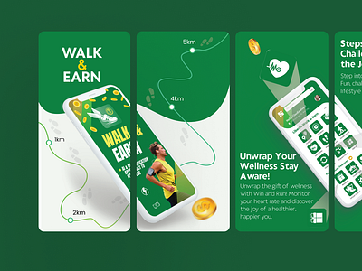 WALK & EARN App screenshots 10xart 2023 3d animation branding design agency desing free game ui graphic design logo mohsan motion graphics muhammad mohsna onboarding screen ui treanding treanding ui design ui ui design