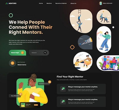 Mentors platform graphic design ideation product design ui ui design user experience user interface ux