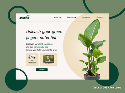 Daily UI 3 daily ui landing page plants