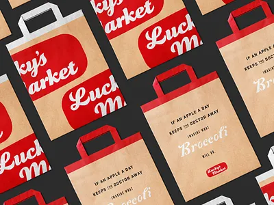 Lucky's Bags bag branding design graphic design groceries logo packaging retail