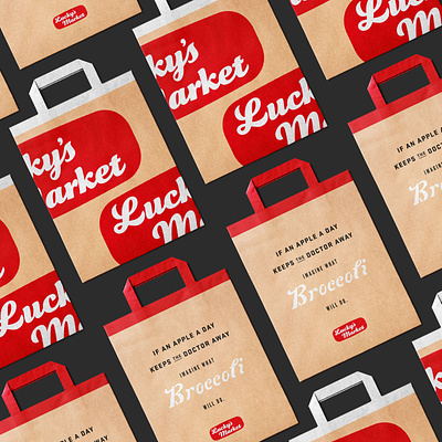 Lucky's Bags bag branding design graphic design groceries logo packaging retail