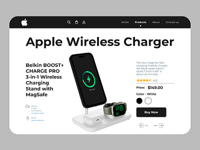 Apple Store - Ecommerce Website Design (Shopify Landing Page) accessories appe product apple apple store apple store product design apple wireless charger branding e commerce ecommerce landing page design ecommerce website design ecoomerce website intuitive design online shopping shopify shopify landing page shopify product design shopify web design shopify website design web app design