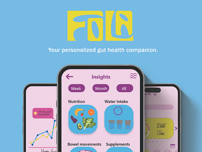 Fola App UI UX Design appdesign branding guthealth guthealthapp healthapp ui uiuxdesign uiuxproject