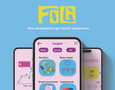 Fola App UI UX Design appdesign branding guthealth guthealthapp healthapp ui uiuxdesign uiuxproject