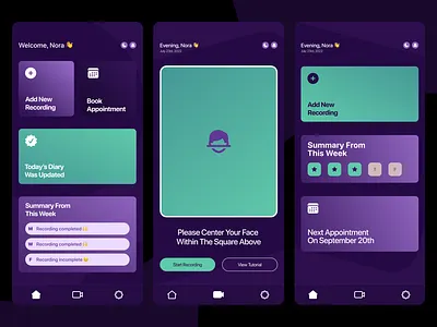 Facial Recognition Medical App app app design app ui clean emoji face id facial recognition ios iphone medical minimal mobile mobile app mobile design mvp product design ui ui design uiux ux design