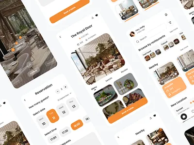 Restaurant Booking APP android app application design foodrestaurant inspiration interface ios layout meal minimal modern order ordering restaurant ui ux
