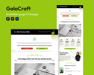 Gala Craft Invitation page UI Design figma invitation page landing page product design uiux user experience user interface user interface design userexperiencedesign web design