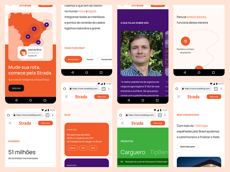 Strada Logtech Brazil 🇧🇷 2023 - Website responsive 📱 agro animation b2b b2c branding brazil figma illustration interface landing page logtech micro interaction mobile responsive trucker ui ux visual website webview