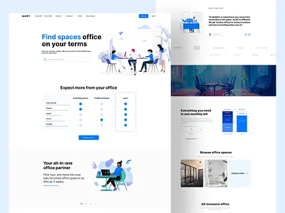Office Rental landing page | Dizblast app apps tamplate apps ui branding business ui mobile ui office rent website office rental landing page office ui ui website