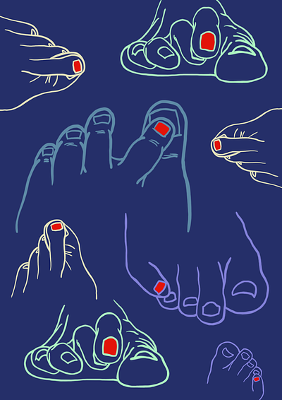 Keeping our toe's crossed card design illustration procreate