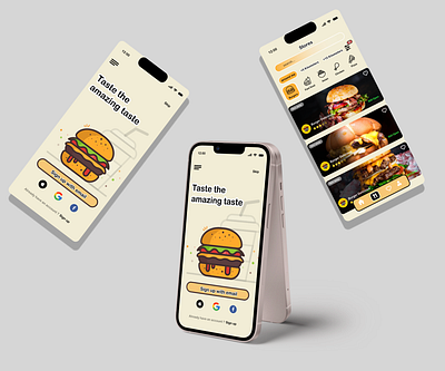 Mobile app Taste the amazing taste app burger food good mobile ui uiux ux