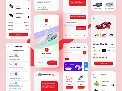 Nike Mobile App Design app mockups shoes store web