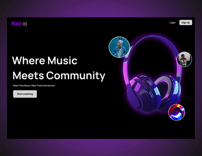 Rad.io Web Application design music ui website