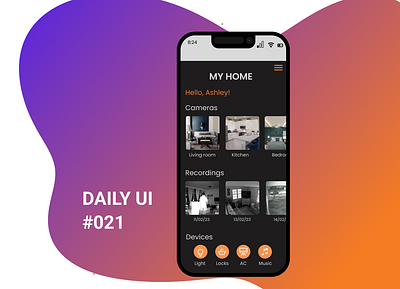 Daily UI #021 - Home Monitoring Dashboard app design ui ux