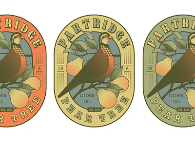 12 Labels of Christmas - Partridge in a Pear Tree beer labels beverage label branding graphic design illustration label design package design product design