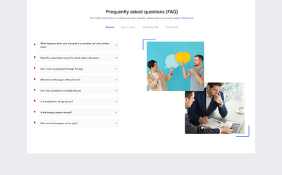 FAQ for a therapy website blue clean faq minimalistic therapy