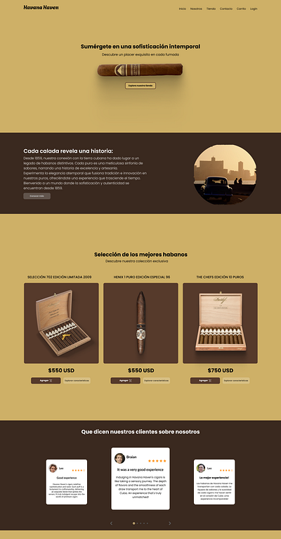 Concept design for Habanos landing page branding design habanos havana ui web web design website habanos