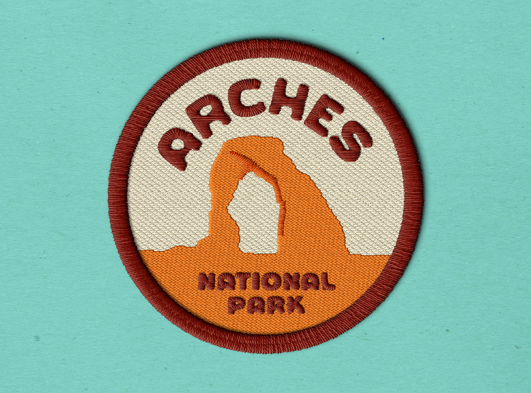 Arches National Park patch design arches design embroidery graphic design illustration logo national park patch stitching