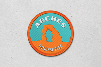 Arches National Park patch design arches design embroidery graphic design illustration logo national park patch stitching
