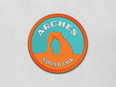 Arches National Park patch design arches design embroidery graphic design illustration logo national park patch stitching