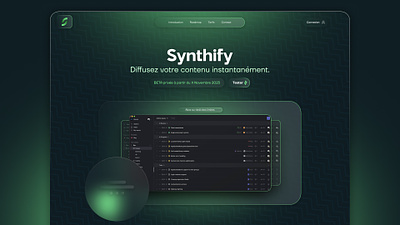 Synthify, Landing Page figma glass green landing page one page ui ux web web3 webdesign