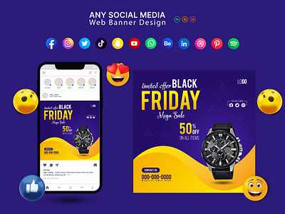 Black friday social media post design advertising agency design media post poster social social media banner social media post ui web banner website