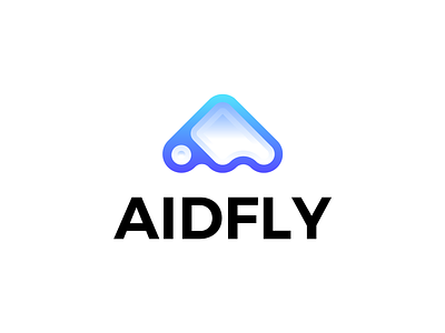 Aidfly Gradients Fly Logo a logo blue brand branding design f fly gradients graphic design illustration logo logo design minimal modern simple ui work