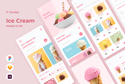 Sunday - Ice Cream Mobile App variation