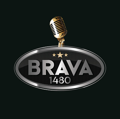 Brava 1480 AM branding graphic design logo