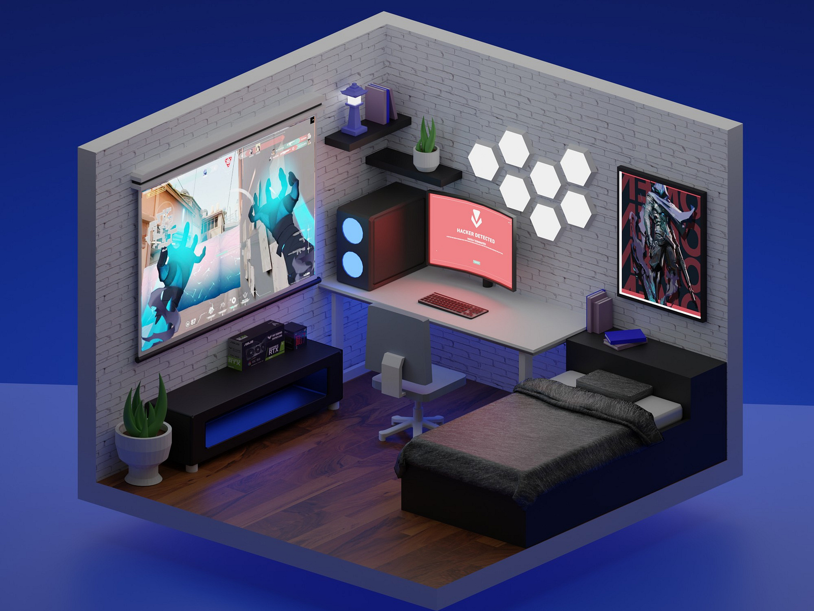 3D Room render by Kao Thi Tr on Dribbble