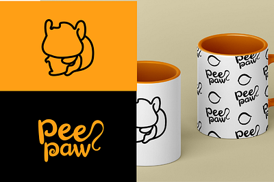 Pee Paw Brand - Pet food suppliers adobe photoshop branding business logo cat food packaging dog food graphic design illustrator inspiration logo minimal logomark passion project pet food brand pet treats logo petshop playful modern brand sustainable brand tri color palettes vector visual identity design yellow and black
