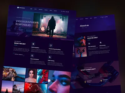Videograph Web Template branding camera man landing page shooting ui user interface video editor video man video shoot video shooting videography web design