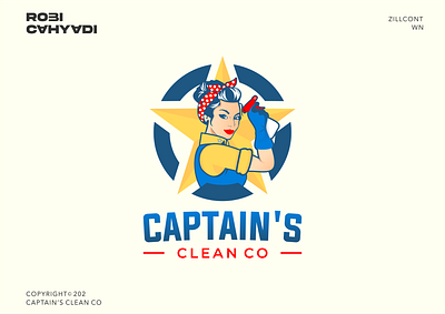 CLEANING SERVICE LOGO captain clean logo stars