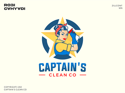 CLEANING SERVICE LOGO captain clean logo stars