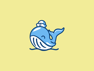 Sailor Whale 2d illustration branding cartoon character cute flat logo graphic design illustration logo mascot minim minimalist minimalist illustration minimalist logo sailor sea simple simple logo whale