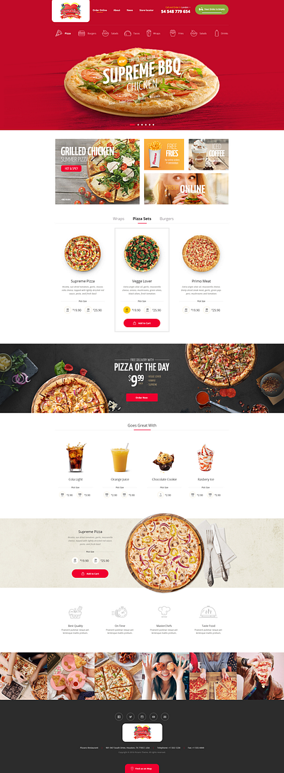 Love Birds Pizza Web Template Design branding graphic design ui