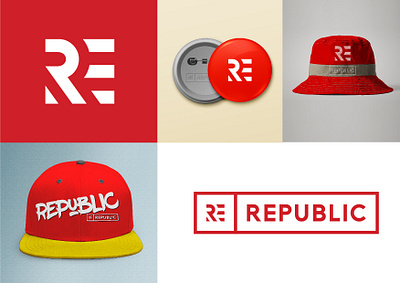 Republic Headwear apparel cap design graphic design headwear logo re re logo reupblic