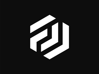 FJ logo abstract bold brand branding design fj fj logo geometric hexagon icon identity initial letter logo mark masculine monogram symbol