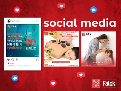 Falck Clinic - Social Media (SMM) ads advertising banner booklet branding brochure business card company design designer graphic design illustration logo poster smm social media design social media marketing ui vector web design