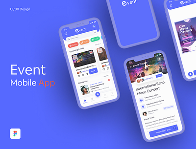 Event - Booking App | Event Mobile App UI | UI UX design event eventapp figma mobileapp mobileappdesign mobiledesign ui uidesign uiux ux