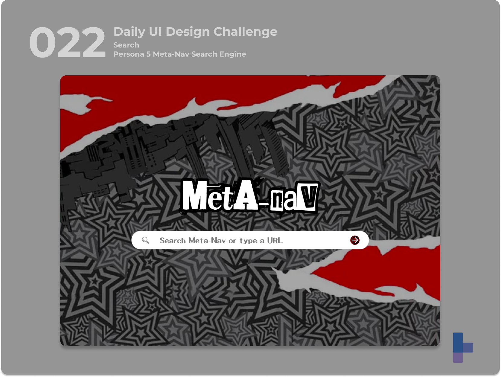 Daily UI 022 - Search atlus daily ui 022 daily ui 22 dailyui meta nav metaverse navigator persona 5 persona 5 royal search search bar search engine ui video games visual design