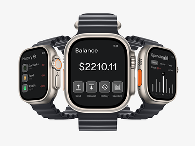 Watch app UI app design apple apple watch design figma finances graphic design ui ui design uiux ux watch app