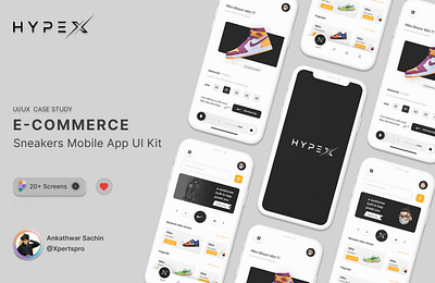 Hypex E-commerce App UI KIT app clothingapp e commerce shoesui sneakersuidesign ui uiapp uikit uiuxdesign